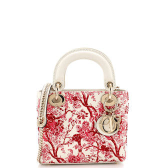 Christian Dior Lady Dior Chain Bag Embroidered Calfskin Mini