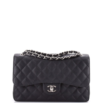 Chanel Classic Double Flap Bag Quilted Caviar Jumbo
