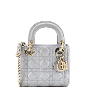 Christian Dior Lady Dior Chain Bag Cannage Quilt Lambskin Mini