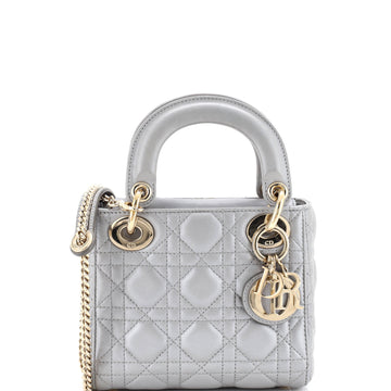 Christian Dior Lady Dior Chain Bag Cannage Quilt Lambskin Mini