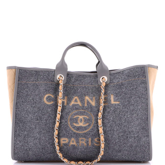Chanel Deauville Tote Wool Felt Large