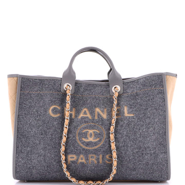 Chanel Deauville Tote Wool Felt Large