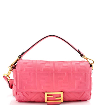 Fendi Baguette NM Bag Zucca Embossed Leather Medium