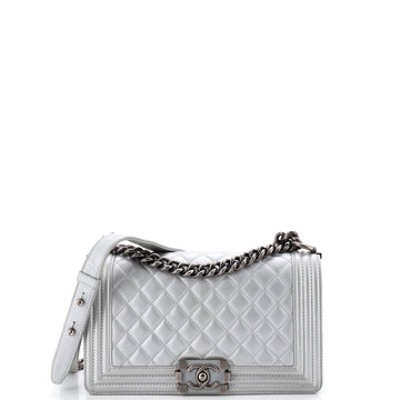 Chanel Boy Flap Bag Quilted Calfskin Old Medium