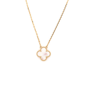 Van Cleef & Arpels Vintage Alhambra Pendant Necklace 18K Yellow Gold and Mother of Pearl