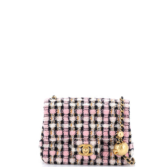 Chanel Pearl Crush Square Flap Bag Quilted Tweed Mini