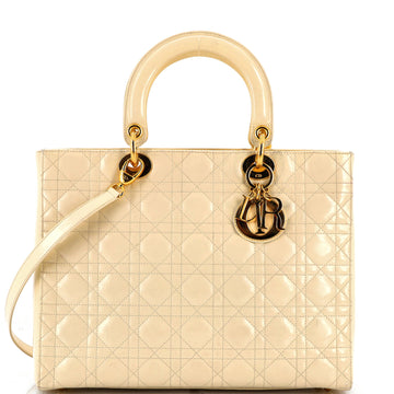Christian Dior Vintage Lady Dior Bag Cannage Quilt Lambskin Large