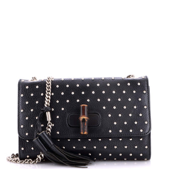 Gucci Miss Bamboo Shoulder Bag Studded Leather Medium