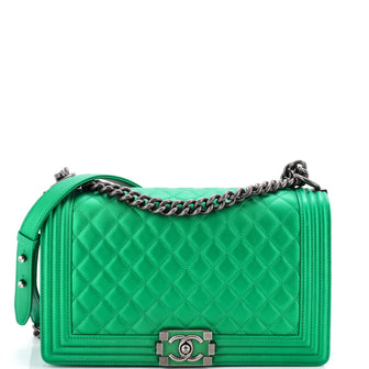 Chanel Boy Flap Bag Quilted Lambskin New Medium