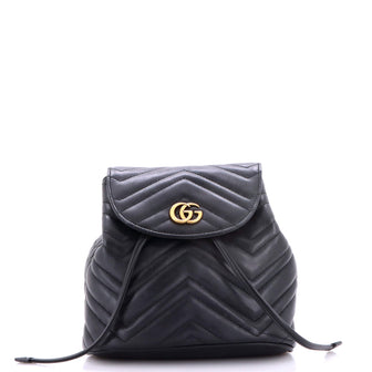 Gucci GG Marmont Drawstring Backpack Matelasse Leather Mini