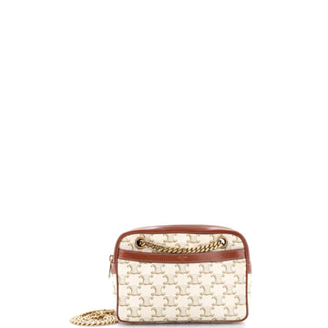 Celine Patapans Bag Triomphe Coated Canvas Small