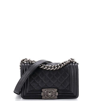 Chanel Boy Flap Bag Quilted Caviar Small
