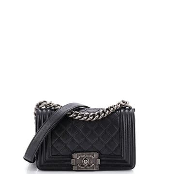 Chanel Boy Flap Bag Quilted Caviar Small