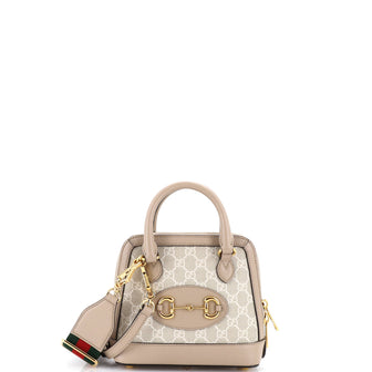 Gucci Horsebit 1955 Top Handle Bag GG Coated Canvas with Leather Mini