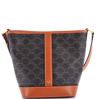 Celine Bucket Bag Triomphe Coated Canvas Small