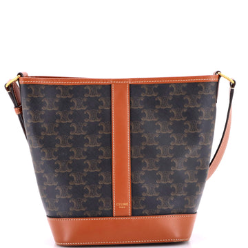 Celine Bucket Bag Triomphe Coated Canvas Small