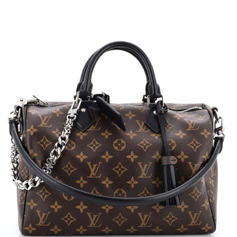 Louis Vuitton Dark Speedy Soft Bandouliere Bag Monogram Canvas 30