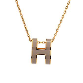 Hermes Pop H Pendant Chain Necklace Metal and Enamel