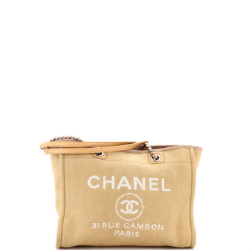 Chanel Deauville NM Chain Handle Tote Mixed Fibers Small
