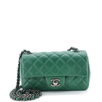 Chanel Classic Single Flap Bag Quilted Caviar Mini