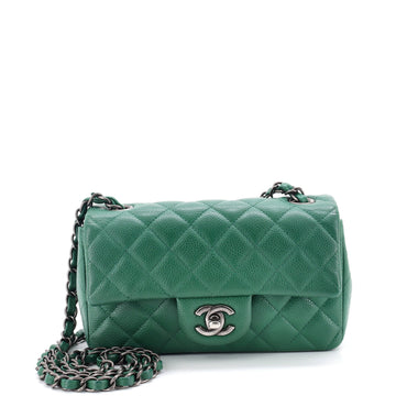 Chanel Classic Single Flap Bag Quilted Caviar Mini