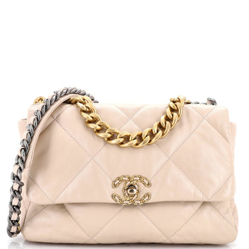 Chanel 19 Flap Bag Quilted Leather Large