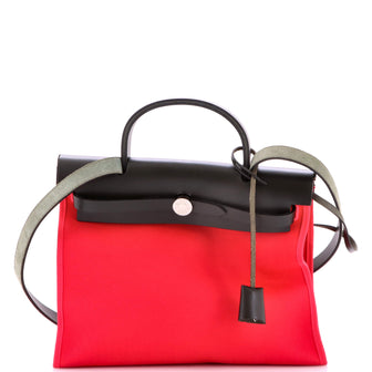 Hermes Herbag Zip Leather and Toile 31