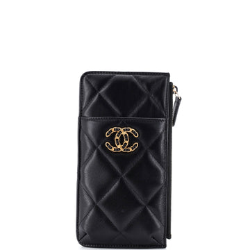 Chanel 19 Classic Phone Case Pouch Quilted Lambskin