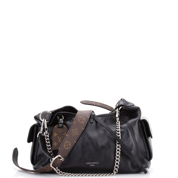 Louis Vuitton CarryAll Cargo Hobo Leather with Monogram Canvas PM
