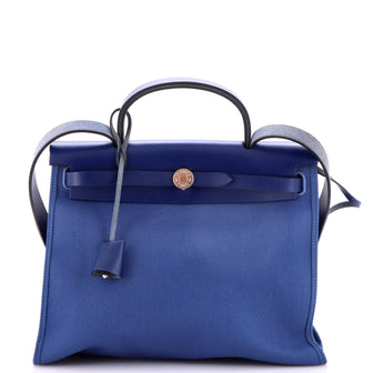 Hermes Herbag Zip Leather and Toile 31