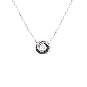 Cartier Trinity Diamond Pendant Necklace 18K White Gold with Diamonds and Ceramic