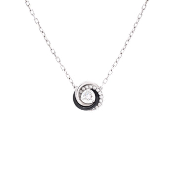 Cartier Trinity Diamond Pendant Necklace 18K White Gold with Diamonds and Ceramic