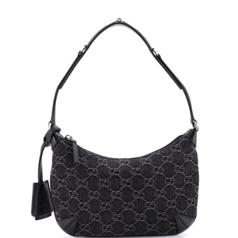 Gucci Horsebit Slim Shoulder Bag GG Denim with Leather Small