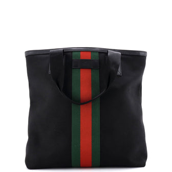 Gucci Web Zip Tote Techno Canvas Medium