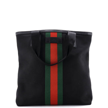 Gucci Web Zip Tote Techno Canvas Medium