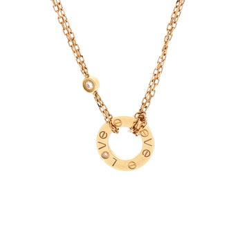 Cartier 2 Diamonds Love Pendant Necklace 18K Yellow Gold and Diamonds
