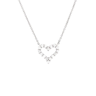 Tiffany & Co. Heart Pendant Necklace Platinum with Diamonds Small