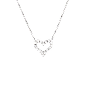 Tiffany & Co. Heart Pendant Necklace Platinum with Diamonds Small