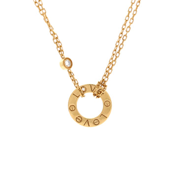 Cartier 2 Diamonds Love Pendant Necklace 18K Yellow Gold and Diamonds