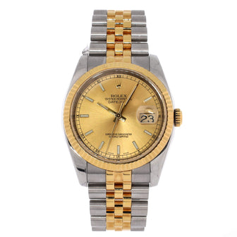 Rolex Oyster Perpetual Datejust Automatic Watch Stainless Steel and Yellow Gold 36