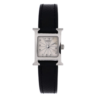 Hermes Heure H Quartz Watch Stainless Steel and Leather 17