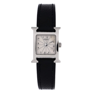 Hermes Heure H Quartz Watch Stainless Steel and Leather 17