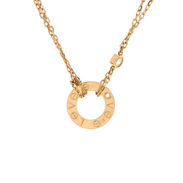 Cartier 2 Diamonds Love Pendant Necklace 18K Yellow Gold and Diamonds
