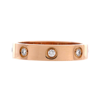 Cartier Love Wedding Band 8 Diamonds Ring 18K Rose Gold with Diamonds