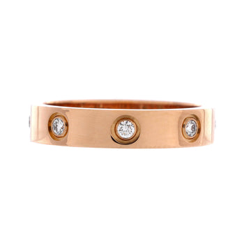 Cartier Love Wedding Band 8 Diamonds Ring 18K Rose Gold with Diamonds