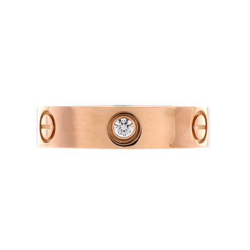 Cartier Love 3 Diamonds Band Ring 18K Rose Gold with Diamonds