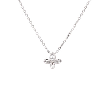 Tiffany & Co. Fleur de Lis Pendant Necklace Platinum and Diamonds Mini