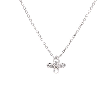 Tiffany & Co. Fleur de Lis Pendant Necklace Platinum and Diamonds Mini