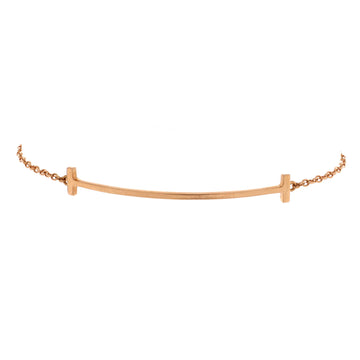 Tiffany & Co. T Smile Chain Bracelet 18K Rose Gold Medium