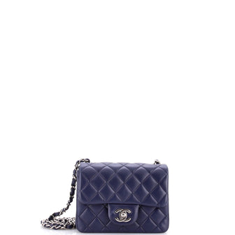 Chanel Square Classic Single Flap Bag Quilted Lambskin Mini